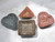 Handcrafted Ceramic Trinket Bowls & Jewelry Dishes – Made in the United States. Showing all four trinket bowls & Jewelry dishes: Two hearts, a triangle & square shape. Handcrafted Ceramic Trinket Bowls & Jewelry Dishes – Made in the United States. Showing all four trinket bowls & Jewelry dishes: Two hearts, a triangle & square shape.