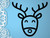 Image of Reindeer face clay pottery stamp on a blue background. Image of reindeer face clay pottery stamp on a blue background.