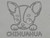 A clay imprint of A chihuahua head closeup with paws over the word chihuahua clay pottery mug stamp. A clay imprint of A chihuahua head closeup with paws over the word chihuahua clay pottery mug stamp.