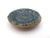Handcrafted Ceramic Pottery Trinket Bowl or Round Blue Jewelry Dish on white table
