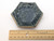 Handcrafted Ceramic Pottery Trinket Bowl or Jewelry Dish Blue Hexagon with ruler