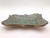 Handcrafted Ceramic Pottery Trinket Bowl or Jewelry Dish in Blue Green at angle