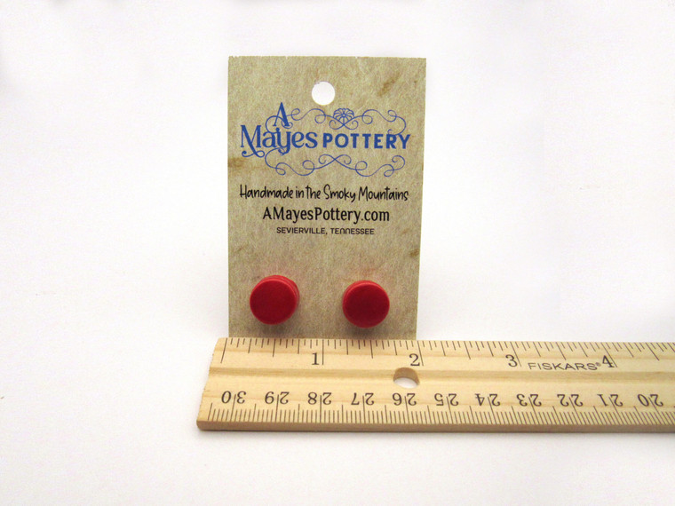 Small Round Ceramic Post Earrings Handmade in USA Clay Studs