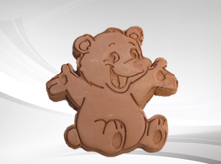 A finished handmade cute bear terracotta brown sugar saver. Handcrafted in the USA.