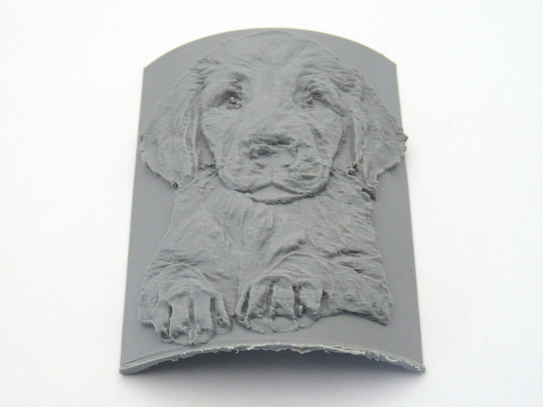 A clay pottery texture image stamp featuring a Labrador Dog Texture Image.