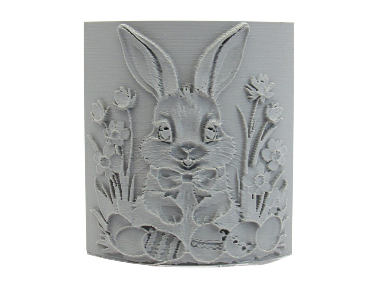 An Easter Bunny & Eggs Texture Image Clay Pottery Stamp . An Easter Bunny & Eggs texture image clay pottery stamp.