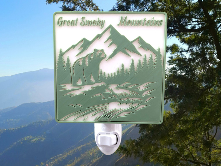 Great Smoky Mountain Bear on Riverbed Night Light