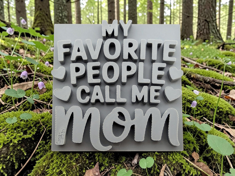 My Favorite People Call Me Mom Clay Pottery Stamp Design for Slab Pottery in forest