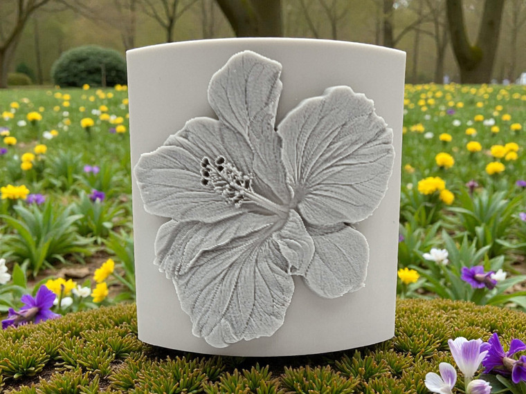 Clay Pottery Stamp Flower Version C Texture Image