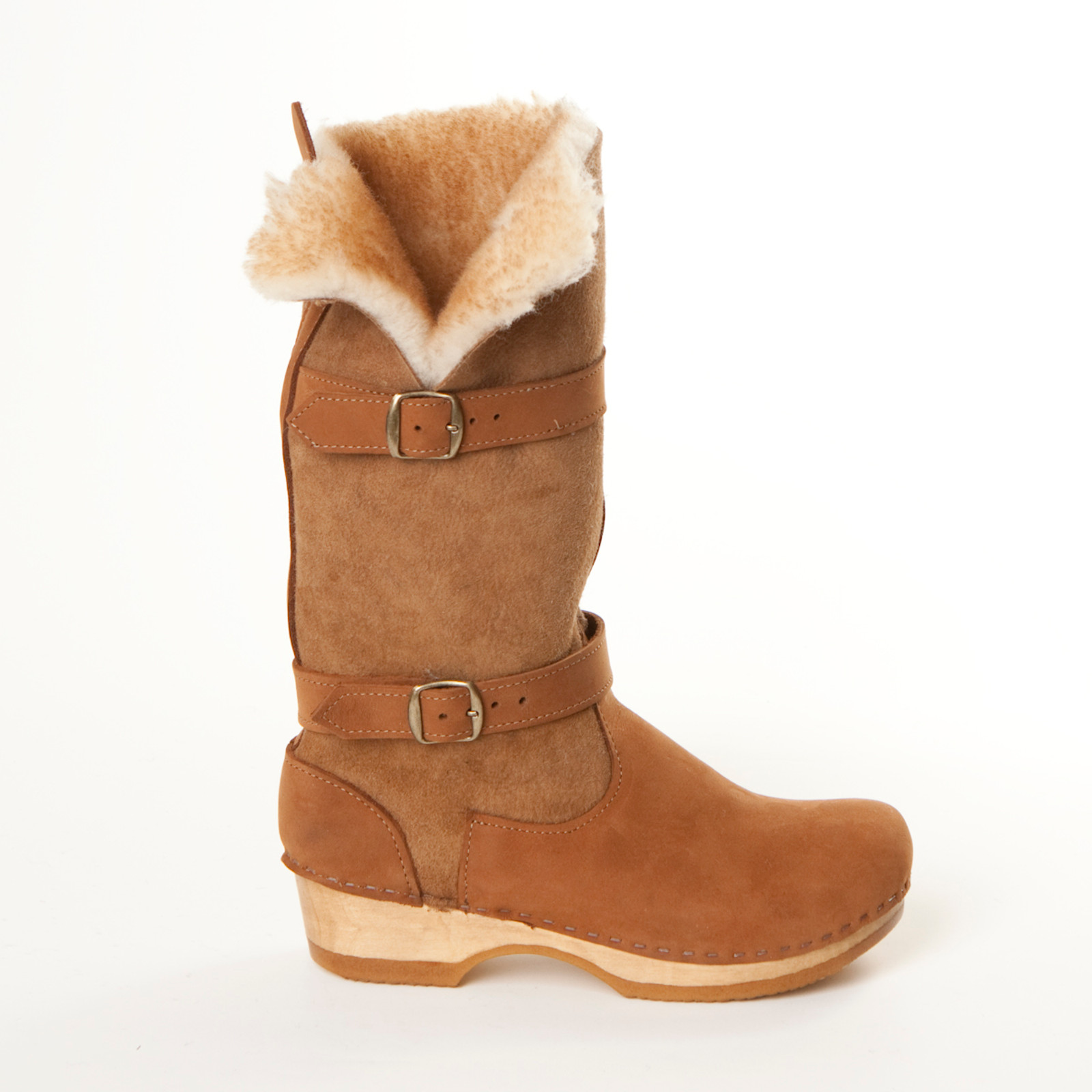 11" Clog Boots Shearling - Double Straps