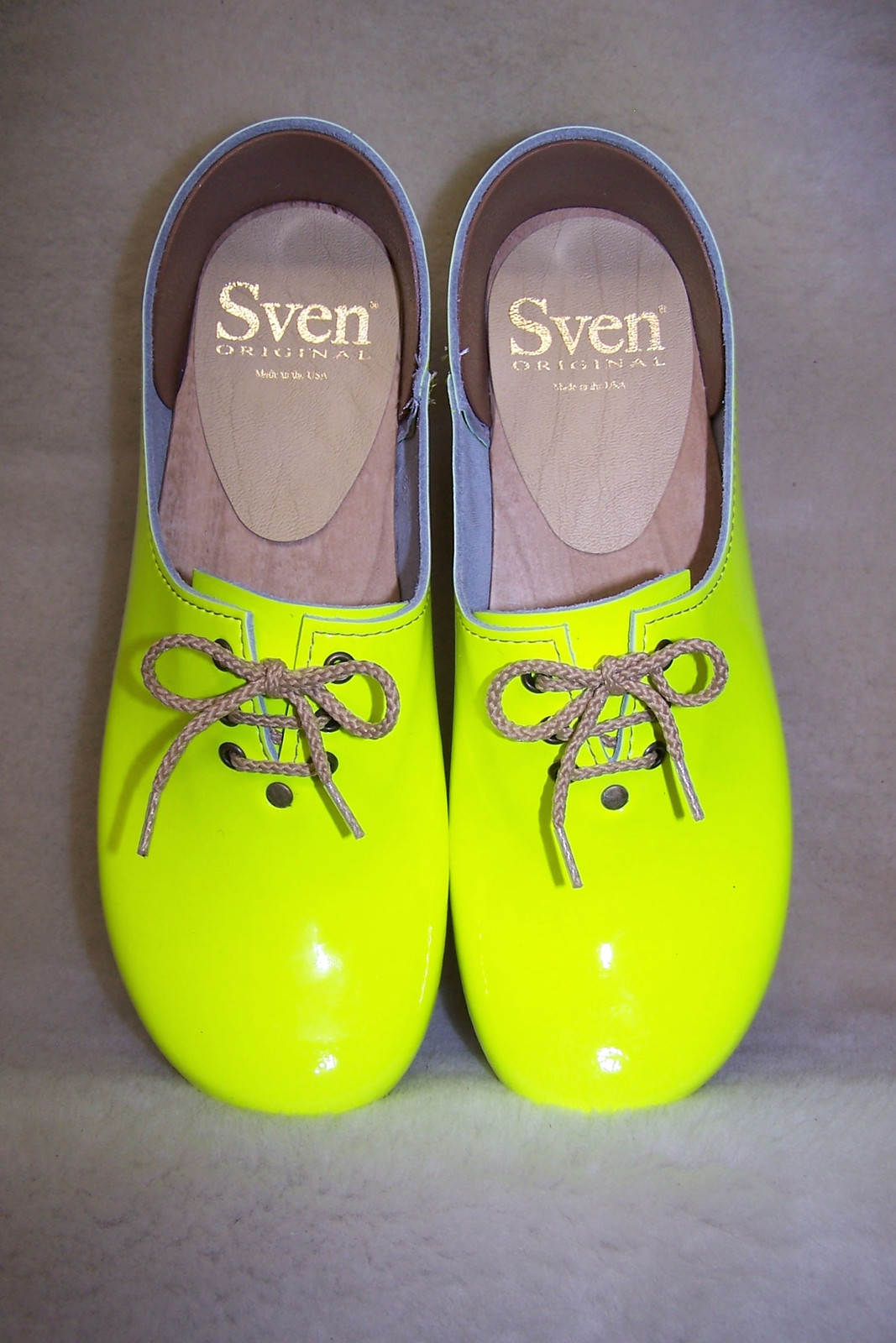 Neon Yellow - Tie Closed Back Clogs