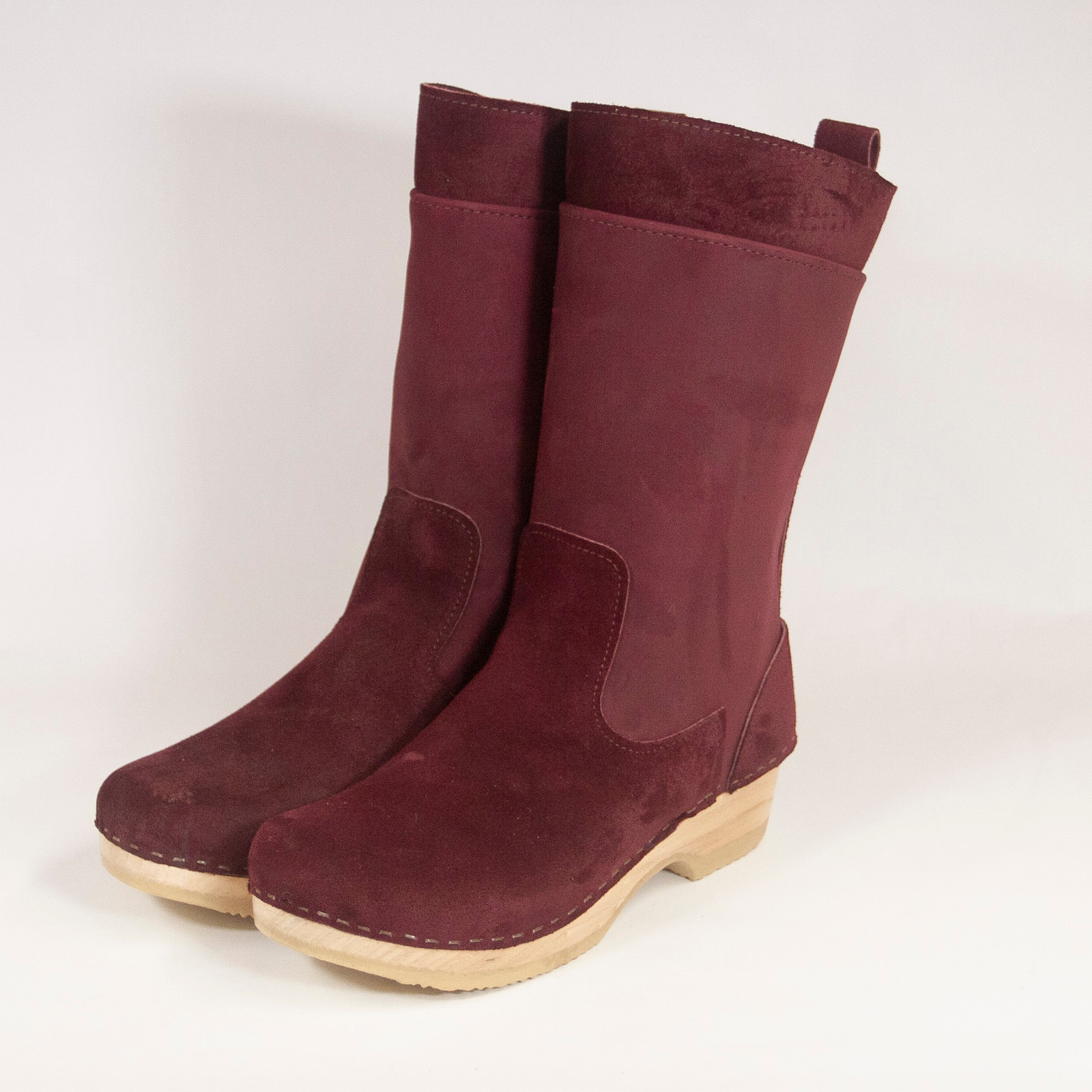April Clog Boots - Mahogany - All Leather