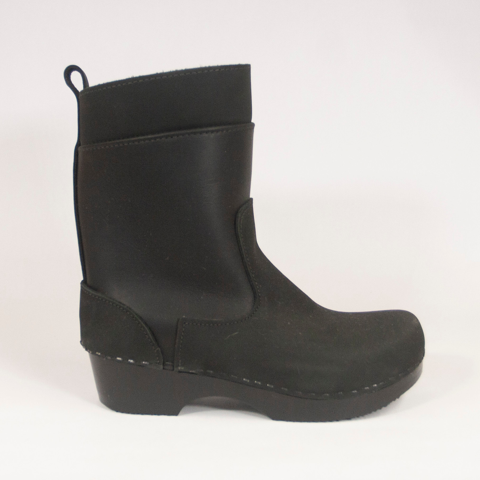 Anne Clog Booties - Black - All Leather