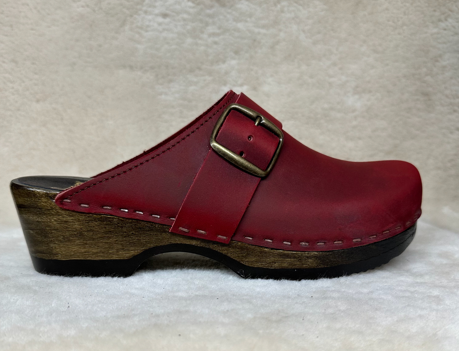 Large Buckle Clogs - Low Heels