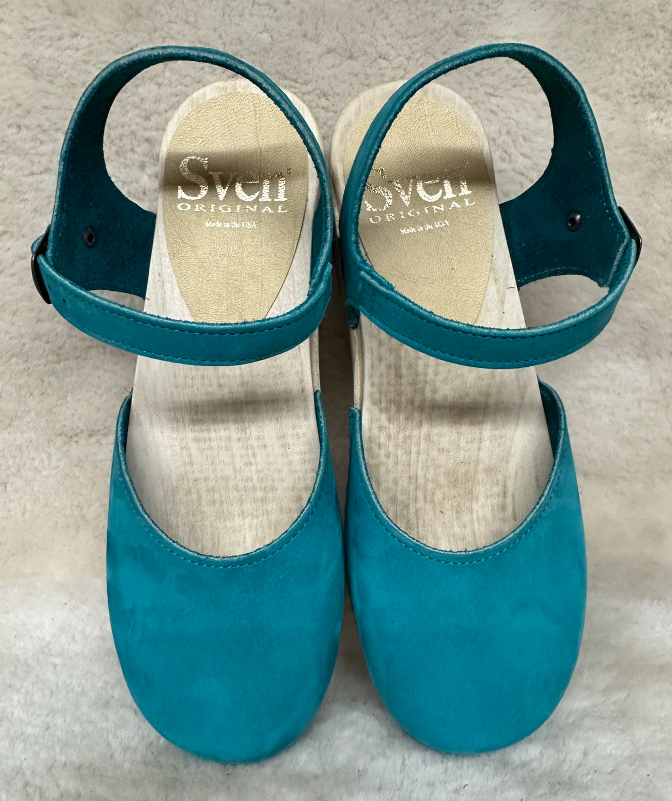 Turquoise - Mary Jane Clogs  - Low Heels