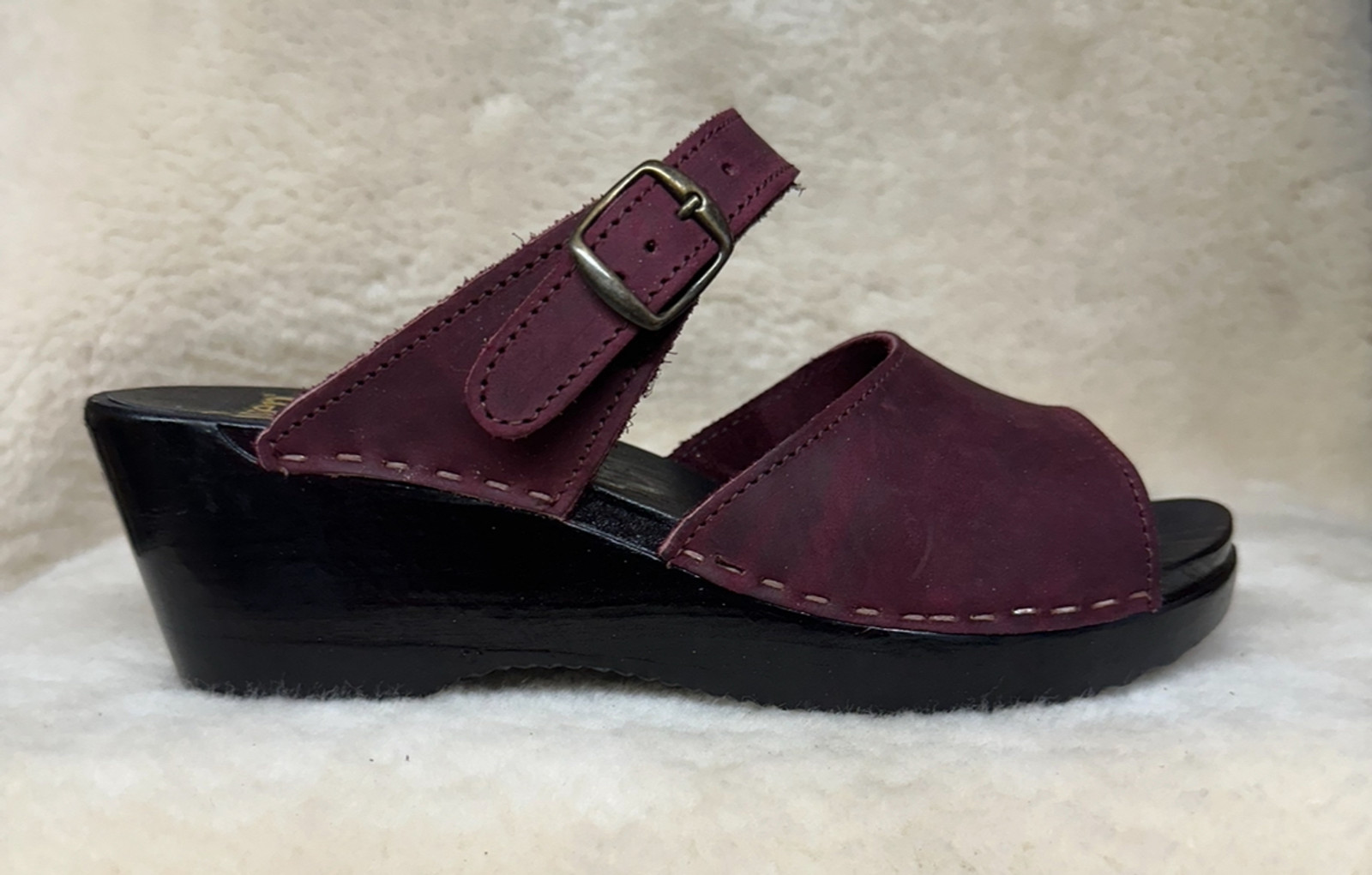 2 Strap Sandal Clogs - Mid Heel Wedge