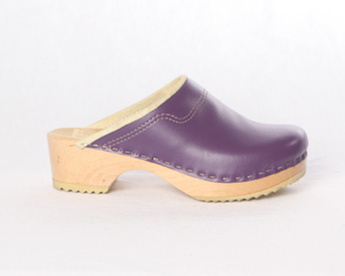 Purple Smooth Leather with Natural Base