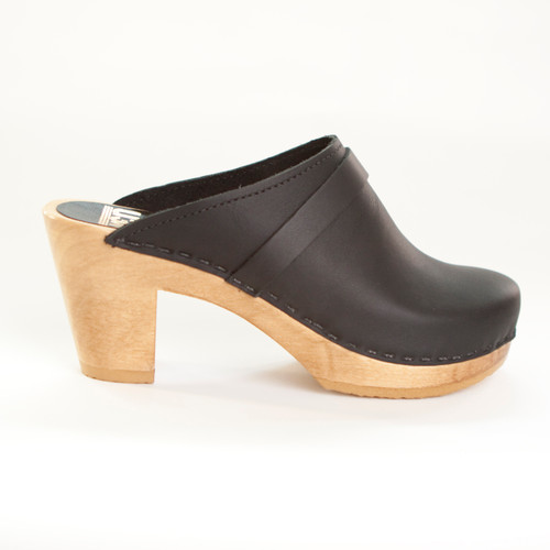 Plain Clogs with Strap - High Heels