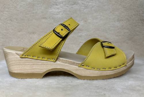 Yellow - Buckle Sandal Clogs  - Low Heels