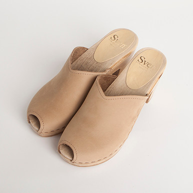 Peep Toe Clogs V Collar High Heels