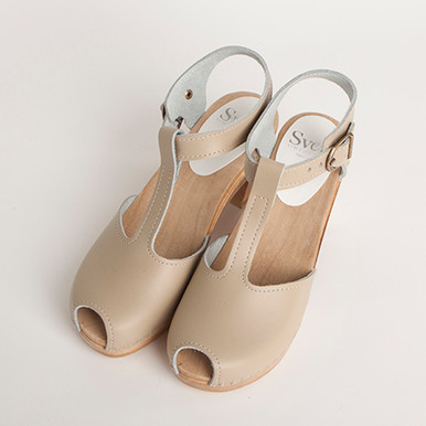 T-Strap Clogs with Peep Toes - Main Image