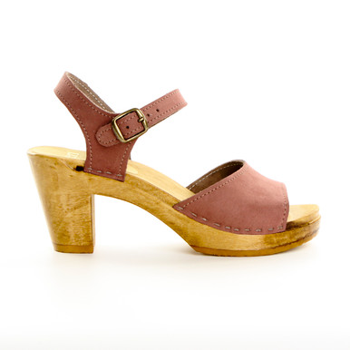 Low Clog Peep Toe Mules in Rose and Croc - Vegan Clogs - Made in USA – Mohop