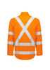 ZW187 - Mens Orange Flame Lightweight Ripstop X Back Taped Shirt - Syzmik
