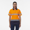 King Gee Womens Workcool Hyperfreeze Spliced Short Sleeve Polo With Segmented Tape - K44224