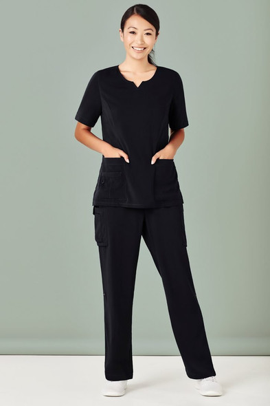 CST942LS - Womens Avery Tailored Fit Round Neck Scrub Top - Biz Care  sold by Kings Workwear  www.kingsworkwear.com.au