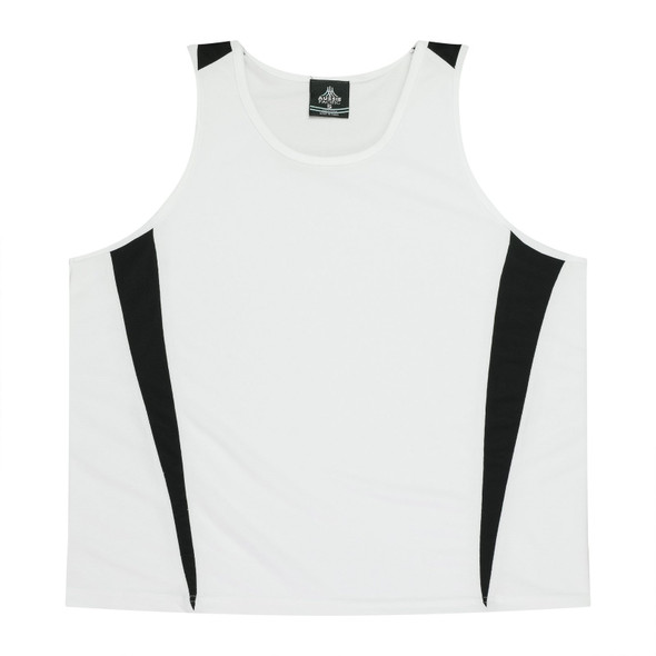 Front View of EUREKA MENS SINGLETS - W1104 -  sold by Kings Workwear www.kingsworkwear.com.au