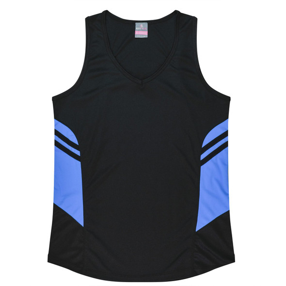 Front View of TASMAN LADY SINGLETS - W2111 - AUSSIE PACIFIC sold by Kings Workwear www.kingsworkwear.com.au