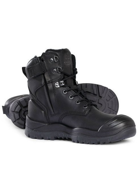 Mongrel R Series 561020 Black High Ankle ZipSider Boot - MONGREL Kings Workwear   kingsworkwear.com.au
