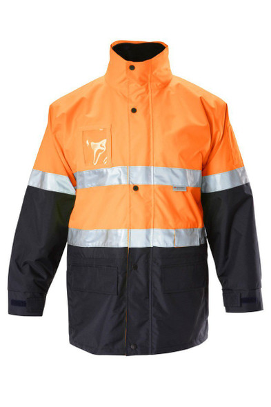 Hard Yakka Foundations Hi-Visibility 6 In 1 Two Tone Jacket With Tape - Y06556 - Hard Yakka sold by Kings Workwear www.kingworkwear.com.au