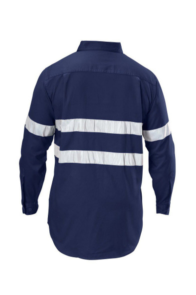 Hard Yakka Foundations Hi-Visibility Cotton Drill Long Sleeve Shirt With Tape - Y07227 - Hard Yakka sold by Kings Workwear www.kingworkwear.com.au