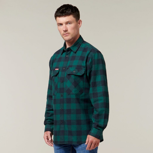 Hard Yakka Foundations Check Flannel Long Sleeve Shirt - Y07295 - Hard Yakka sold by Kings Workwear www.kingworkwear.com.au