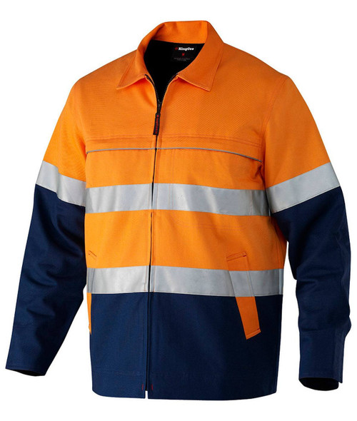 KingGee Mens Reflective Spliced Drill Jacket - K55905 - KingGee sold by Kings Workwear www.kingworkwear.com.au