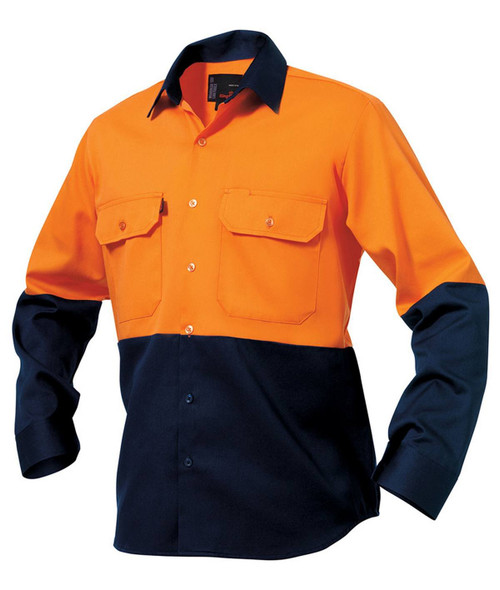 KingGee Mens Long Sleeve Spliced Open Front Drill Shirt - K54015 - KingGee sold by Kings Workwear www.kingworkwear.com.au