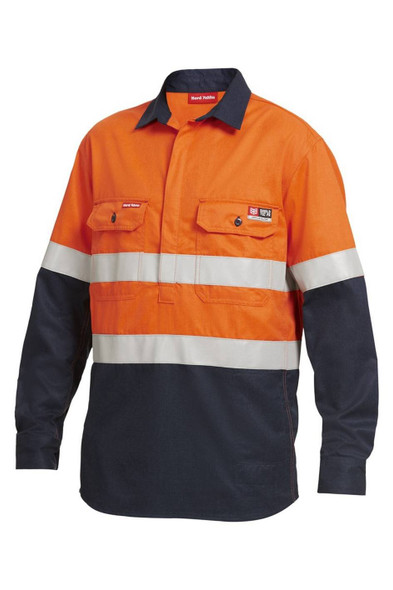 KingGee Shieldtec FR Hi-Visibilty Two Tone Closed Front Long Sleeve Shirt With FR Tape - Y04550 - KingGee sold by Kings Workwear www.kingworkwear.com.au