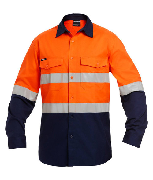 KingGee Mens Workcool2 Hi Vis Reflective Spliced Shirt Long Sleeve - K54880 - KingGee sold by Kings Workwear www.kingworkwear.com.au