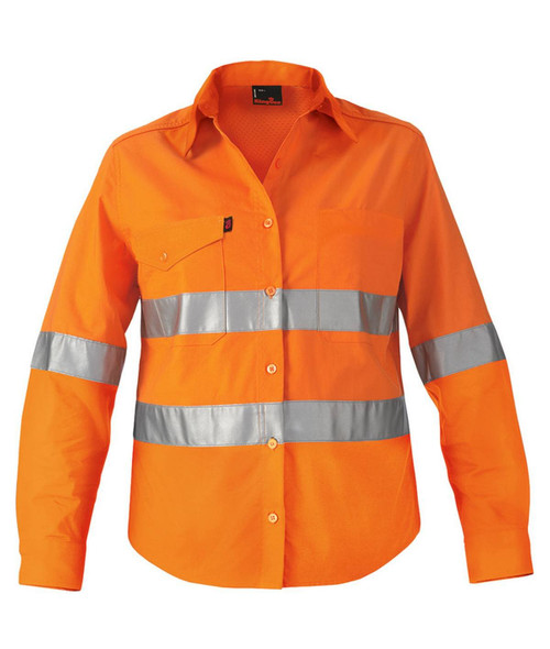 KingGee Workcool2 Womens Hi Vis Ref Shirt Long Sleeve - K44545 - KingGee sold by Kings Workwear www.kingworkwear.com.au