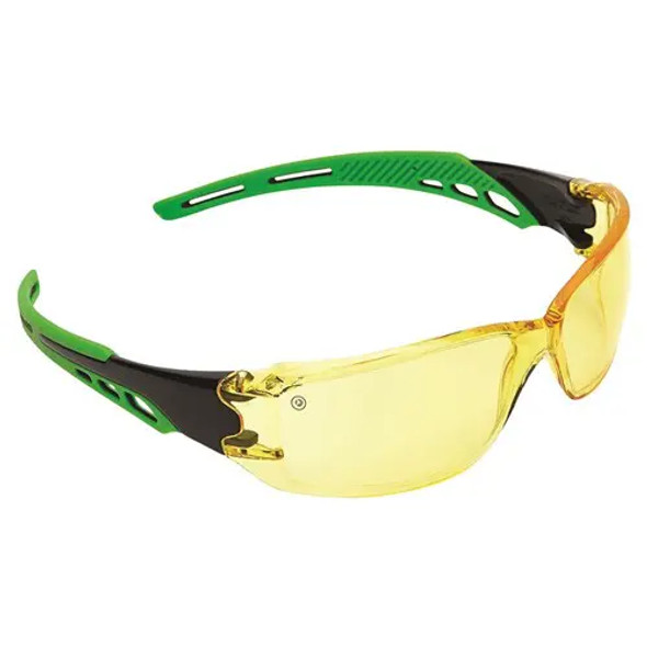 Pro Choice 9185 Cirrus Green Arms Safety Glasses Amber A/F Lens sold by Kings Workwear at www.kingsworkwear.com.au