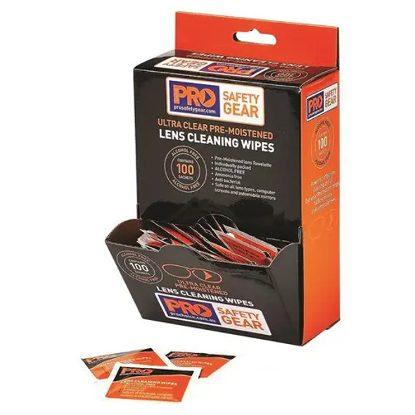 PRO CHOICE LC100AF LENS CLEANING WIPE  ALCOHOL FREE 100 PACK sold by Kings Workwear at www.kingsworkwear.com.au