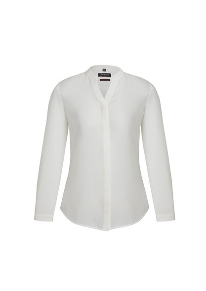 Front View of Womens Juliette Long Sleeve Blouse      sold by Kings Workwear www.kingsworkwear.com.au