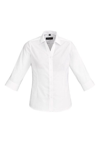 Front View of Womens Hudson 3/4 Sleeve Shirt      sold by Kings Workwear www.kingsworkwear.com.au