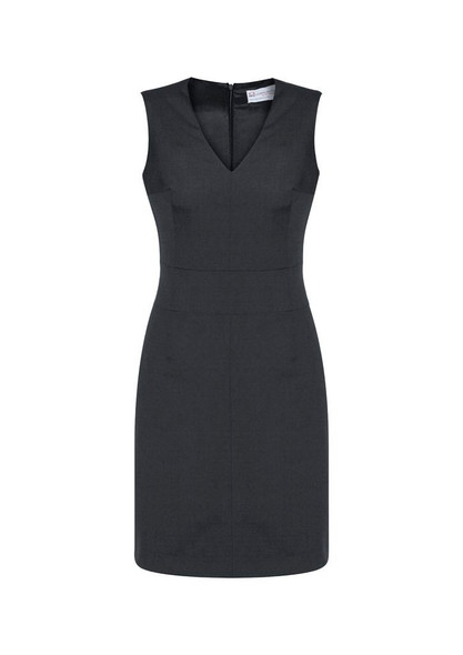 Front View of Womens Cool Stretch Sleeveless V-Neck Dress      sold by Kings Workwear www.kingsworkwear.com.au