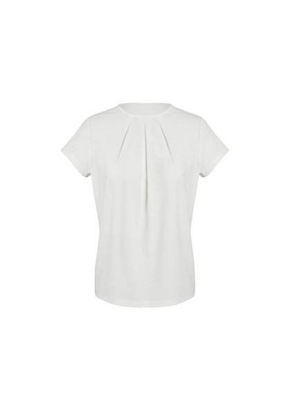 Front View of Womens Blaise Short Sleeve Top      sold by Kings Workwear www.kingsworkwear.com.au