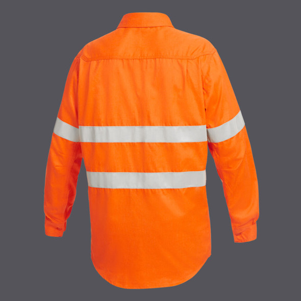 KingGee Mens Shieldtec Lenzing Fr Hi-Vis Spliced Open Front Taped Shirt - K84001