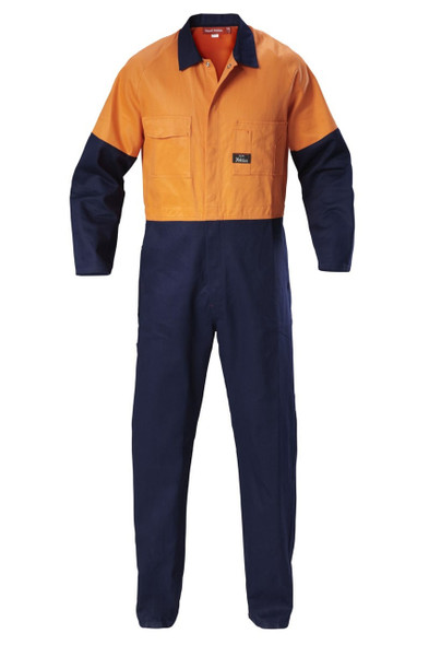 Hard Yakka Foundations Hi-Visibility Two Tone Cotton Drill Coverall - Y00270