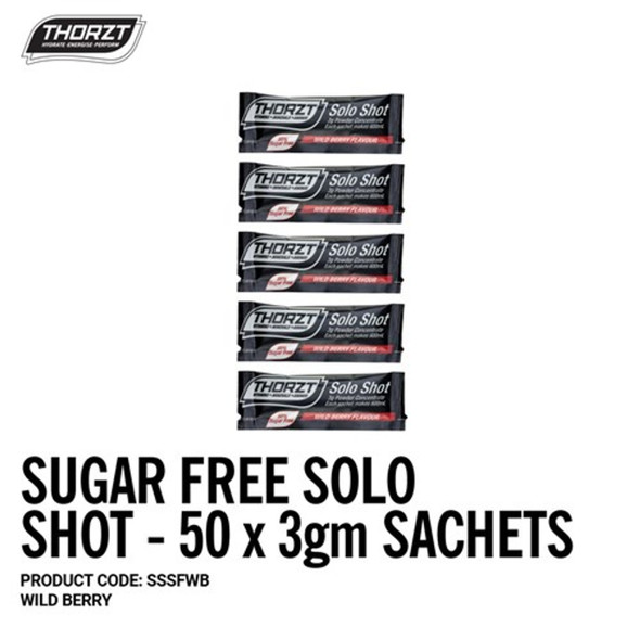 THORZT Sugar Free Solo Shot - 50 x 3gm Sachets - Wild Berry SSSFWB