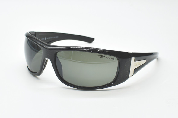 Space 631-C1S-PGFS Glass Crystal Black Snake Skin Frame, Polarised Grey Flash Silver Lens